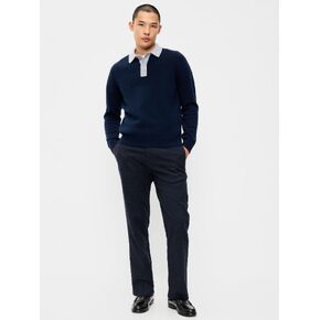 Old Navy 90s Straight-Fit Textured Twill Pants - Navy Plaid in Kuwait