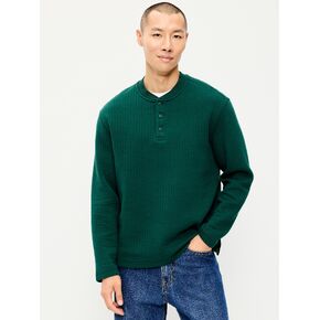 Old Navy Long-Sleeve Quilted Fleece Henley Sweatshirt - Pacific Crest in Kuwait