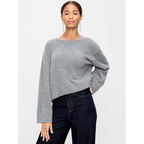 Old Navy Oversized Shine Crew-Neck Sweater - Silver Shine in Kuwait