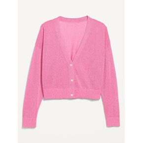 Old Navy Shine V-Neck Cropped Cardigan - Crystal Palace Pink in Kuwait