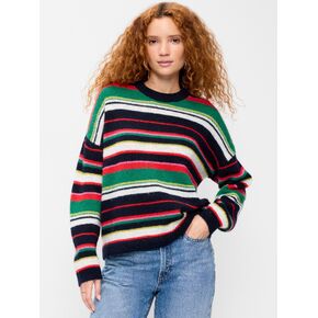 Old Navy Loose Wool-Blend Crew-Neck Sweater - Multi Stripe in Kuwait