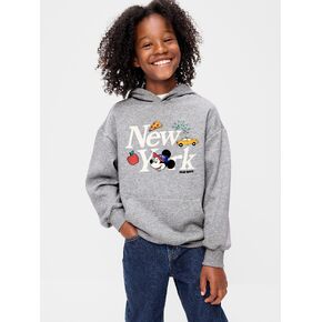 Old Navy Old Navy x Disney Mickey Mouse Oversized Pullover Hoodie for Kids - Faux-Heather Gray in Kuwait