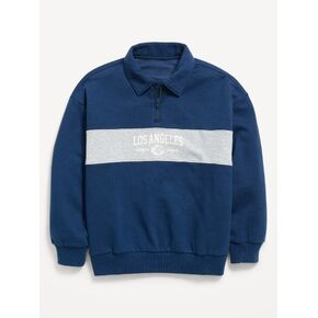 Old Navy Favorite Fleece Oversized Quarter-Zip Polo for Boys - Obscure Night in Kuwait
