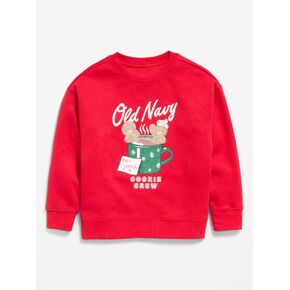 Old Navy Oversized Logo Graphic Crew-Neck Sweatshirt for Boys - Robbie Red in Kuwait