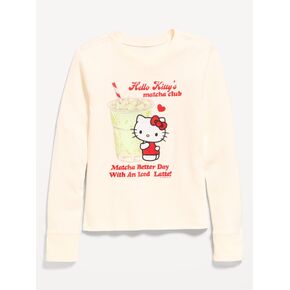 Old Navy Hello Kitty® Long-Sleeve Graphic T-Shirt for Girls - Creme De La Creme in Kuwait
