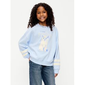 Old Navy Oversized Long-Sleeve Tunic Sweatshirt for Girls - Contrail in Kuwait