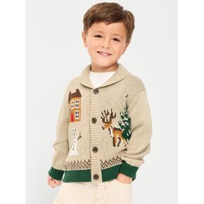 Old Navy Oversized Shawl-Collar Cardigan Sweater for Toddler Boys - Wish Bone in Kuwait
