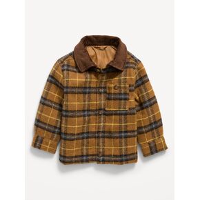 Old Navy Plaid Shacket for Toddler Boys - Holiday Brown Plaid in Kuwait