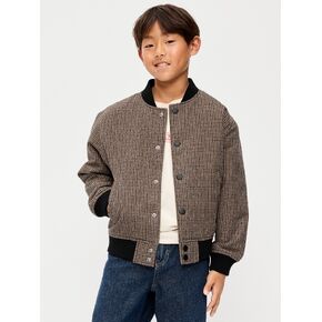 Old Navy Oversized Twill Bomber Jacket for Boys - Caramel Sugar in Kuwait