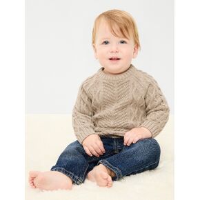 Old Navy Unisex Cable-Knit Sweater for Baby - Mushroom in Kuwait