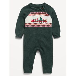Old Navy Long-Sleeve Fair Isle Sweater One-Piece for Baby - Dark Green in Kuwait