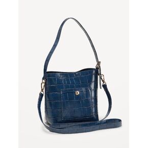 Old Navy Small Preppy Croc-Embossed Bucket Bag - Midnight in Kuwait