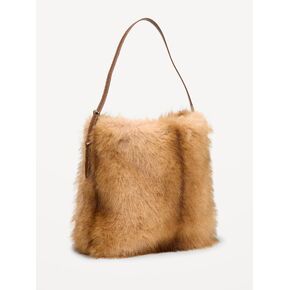 Old Navy Medium Faux-Fur Bucket Bag - Brown Animal in Kuwait