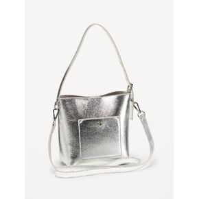 Old Navy Small Metallic Bucket Bag - Silver in Kuwait