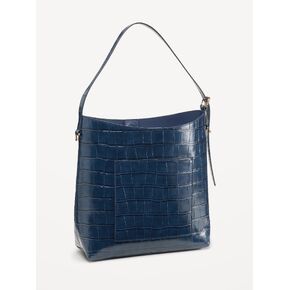 Old Navy Medium Croc-Embossed Bucket Bag - Midnight in Kuwait