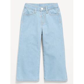 Old Navy Super Baggy Rhinestone Wide-Leg Jeans for Toddler Girls - Light Wash (Rhinestones) in Kuwait