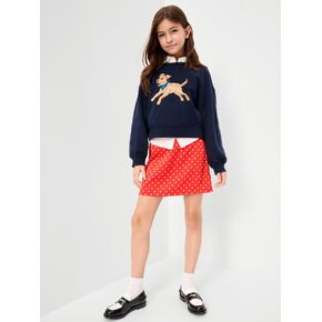 Old Navy Printed Satin Skirt for Girls - Red Polka Dots in Kuwait