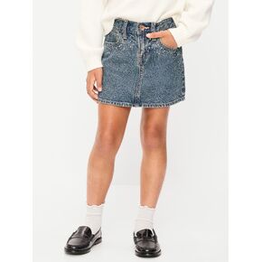 Old Navy Embellished Denim Skirt for Girls - Tinted Light Wash in Kuwait