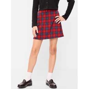 Old Navy Plaid Satin Skirt for Girls - Red/Green Bias Plaid in Kuwait