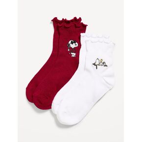 Old Navy Peanuts™ Ruffled Quarter Crew Sock 2-Pack for Women - Snoopy in Kuwait