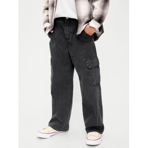 Old Navy Super Baggy Cargo Jeans for Boys - Washed Black in Kuwait