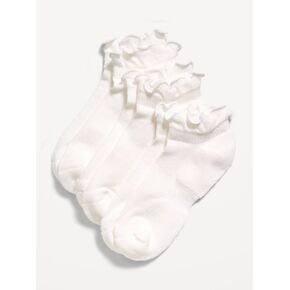 Old Navy Ruffled Athletic Crew Sock 3-Pack for Women - Solid White in Kuwait