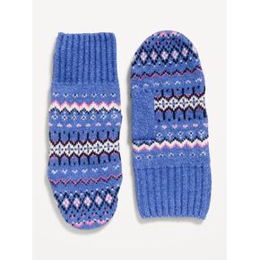 Old Navy Fair Isle Mittens for Women - Blue in Kuwait