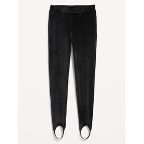 Old Navy High-Waisted Velour Stirrup Leggings for Women - Light Black Heather in Kuwait