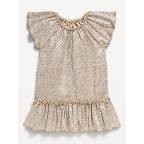 Old Navy Flutter-Sleeve Metallic Swing Dress for Baby - Golden Hour in Kuwait
