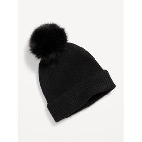 Old Navy Pom-Pom Beanie for Women - Black Jack in Kuwait