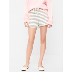 Old Navy Printed Jersey-Knit Shorts for Girls - Gray Stripe in Kuwait