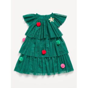Old Navy Short-Sleeve Tulle Tiered Dress for Toddler Girls - Victorian Jade in Kuwait