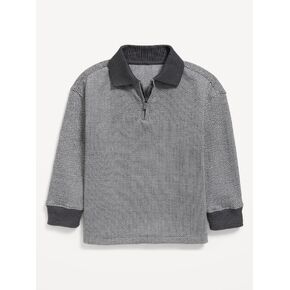Old Navy Oversized Collared Quarter-Zip for Toddler Boys - Neutral in Kuwait