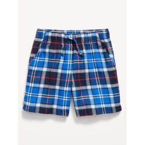 Old Navy Plaid Flannel Pajama Shorts for Boys - Blue Plaid in Kuwait