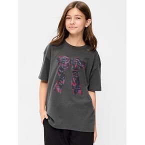 Old Navy Oversized Short-Sleeve Graphic Tunic T-Shirt for Girls - Panther in Kuwait
