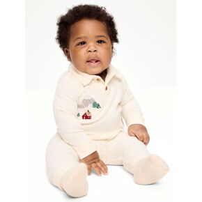 Old Navy Cozy Ribbed Collared Shirt and Pants Set for Baby - Cozy Oats in Kuwait