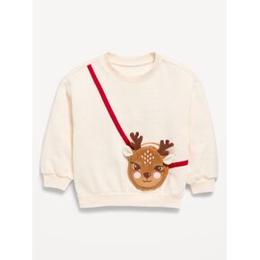 Old Navy Oversized Sweatshirt with Built-In Purse for Toddler Girls - Reindeer in Kuwait