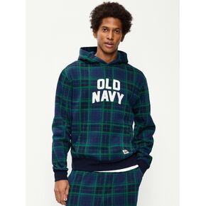 Old Navy Plaid Logo Graphic Pullover Hoodie - Obscure Night in Kuwait