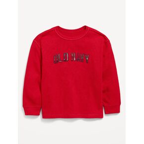 Old Navy Long-Sleeve Waffle-Knit Logo Graphic T-Shirt for Toddler Boys - Robbie Red in Kuwait