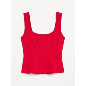 Old Navy Square-Neck Ponte Peplum Tank Top - Robbie Red in Kuwait