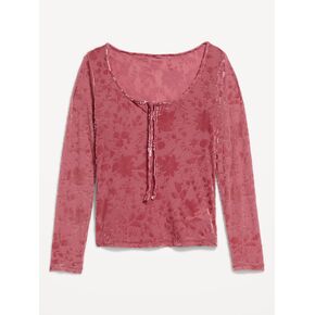 Old Navy Long-Sleeve Burnout Velvet Top - ISLAND FLOWER in Kuwait