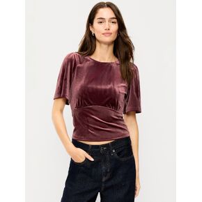 Old Navy Velvet Flutter-Sleeve Empire-Waist Top - Reddy Or Not in Kuwait