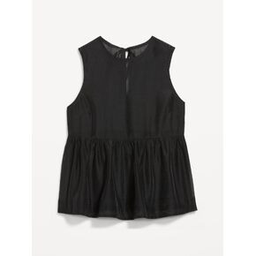 Old Navy Sleeveless Sheer Organza Peplum Top - Black Jack in Kuwait
