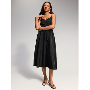 Old Navy The Occasion by Old Navy Sleeveless Fit and Flare Midi Dress - Black Jack in Kuwait