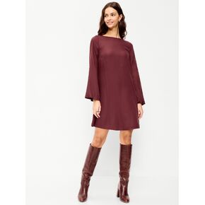 Old Navy Long-Sleeve Crepe Swing Mini Dress - Reddy Or Not in Kuwait