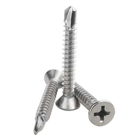 120PCS #10 x 5/8" Sheet Metal Self Drilling Screws,410 Stainless Steel Flat Head Screws Phillips Head Self-Tapping Screws High-Strength Fast Sheet Metal Screws (1/2" to 1-1/4" Available) in Kuwait