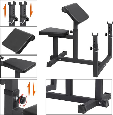 HSM Preacher Curl Weight Bench أقصى تحميل 450 رطل لتدريبات القوة وذراع جالسة معزولة بالحديد الدمبل ذات الرأسين محطة الصالة الرياضية المنزلية in Kuwait