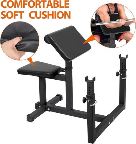 HSM Preacher Curl Weight Bench أقصى تحميل 450 رطل لتدريبات القوة وذراع جالسة معزولة بالحديد الدمبل ذات الرأسين محطة الصالة الرياضية المنزلية in Kuwait