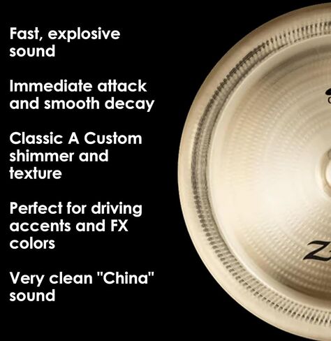 Zildjian 18 بوصة صنج تحطم الصين مخصص in Kuwait