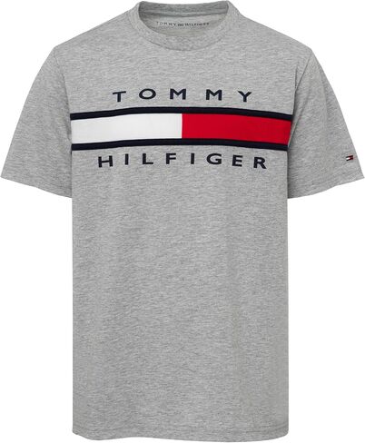 تي شيرت Tommy Hilfiger للأولاد بأكمام قصيرة ورقبة دائرية، أبيض مميز، 7 in Kuwait
